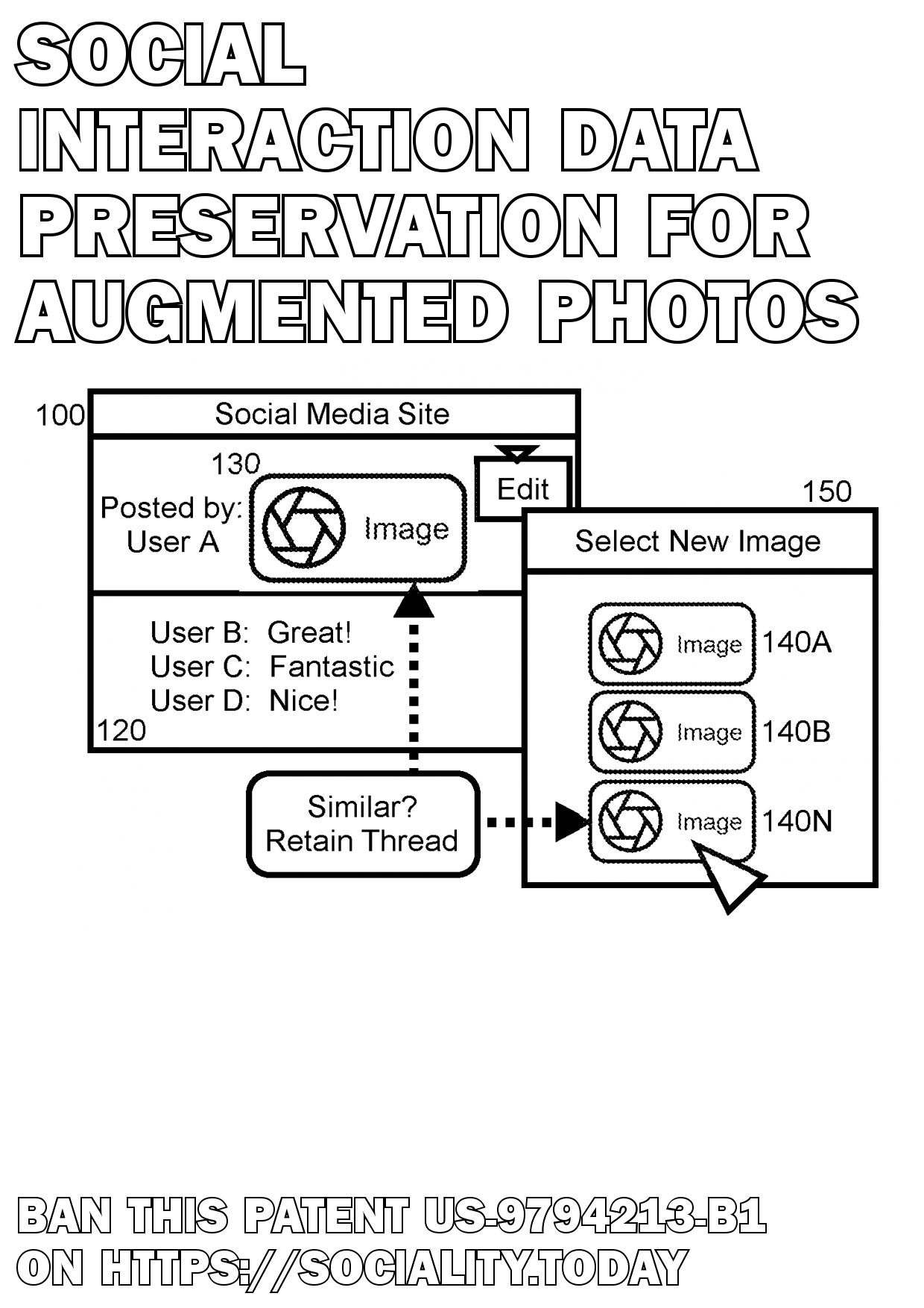 Social interaction data preservation for augmented photos  - US-9794213-B1