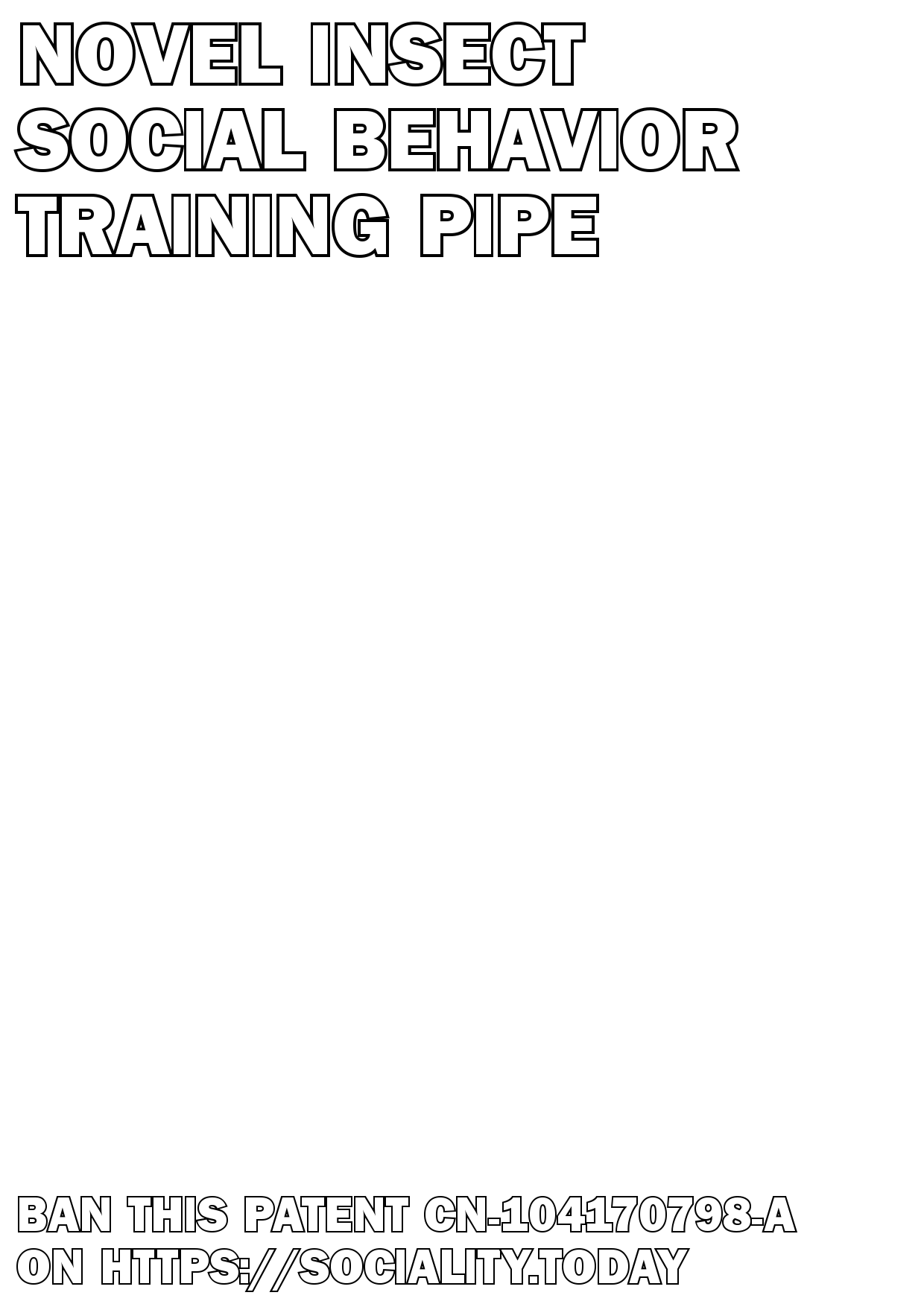 Novel insect social behavior training pipe  - CN-104170798-A