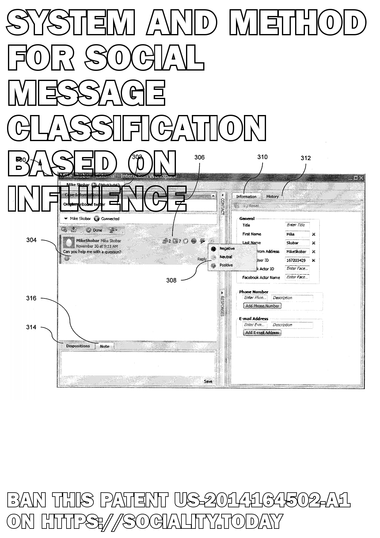 System and method for social message classification based on influence  - US-2014164502-A1